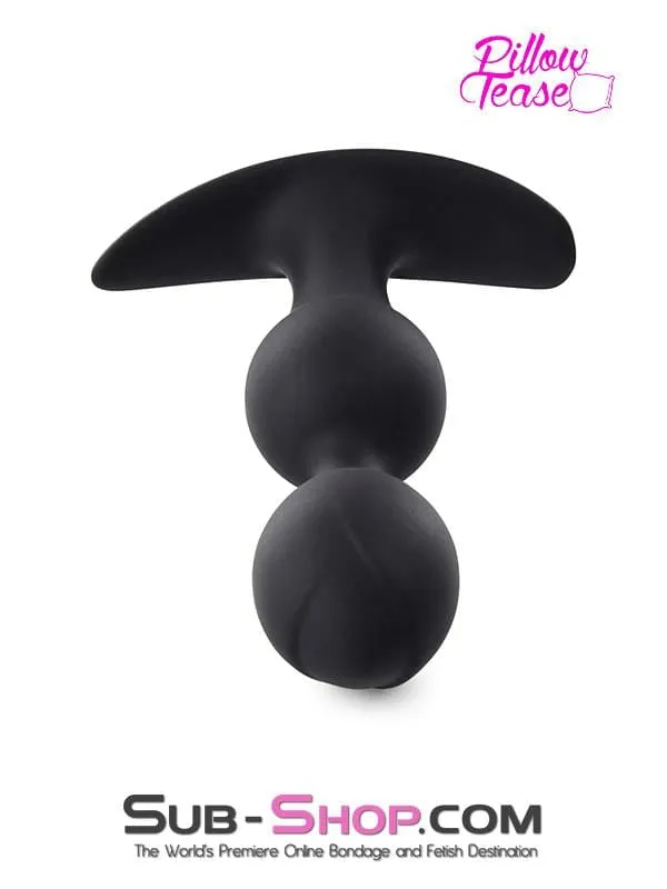 0783M      Double Bulb Black Silicone Anal Plug - MEGA Deal