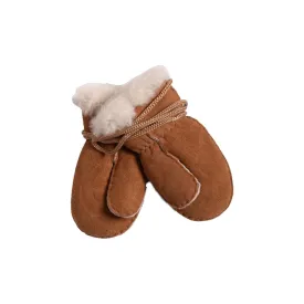 Baa Baby Sheepskin Puddy Mitts With Thumbs - Chestnut