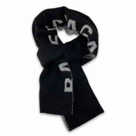 Balenciaga Black Wool Logo Scarf