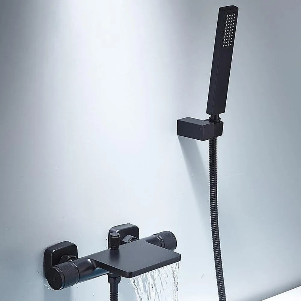 Bathtub Shower Faucet Brass Black Shower Faucet With Hand Shower