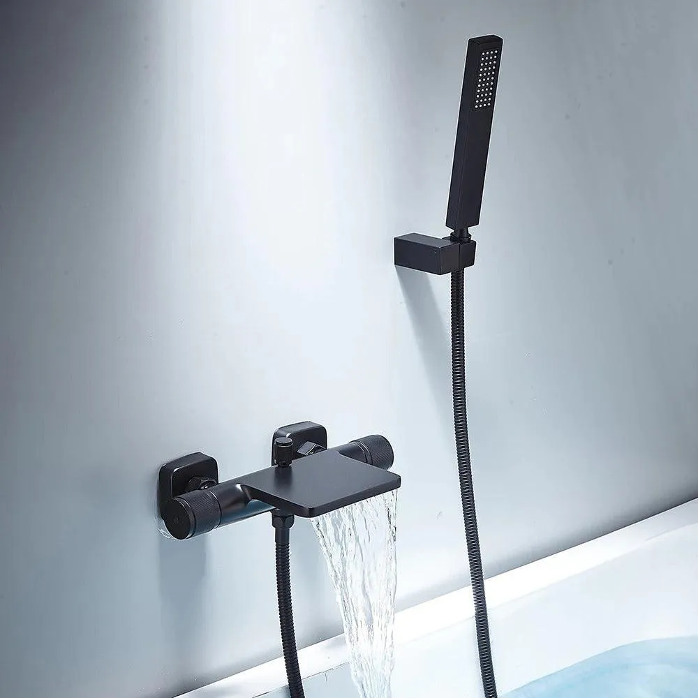 Bathtub Shower Faucet Brass Black Shower Faucet With Hand Shower