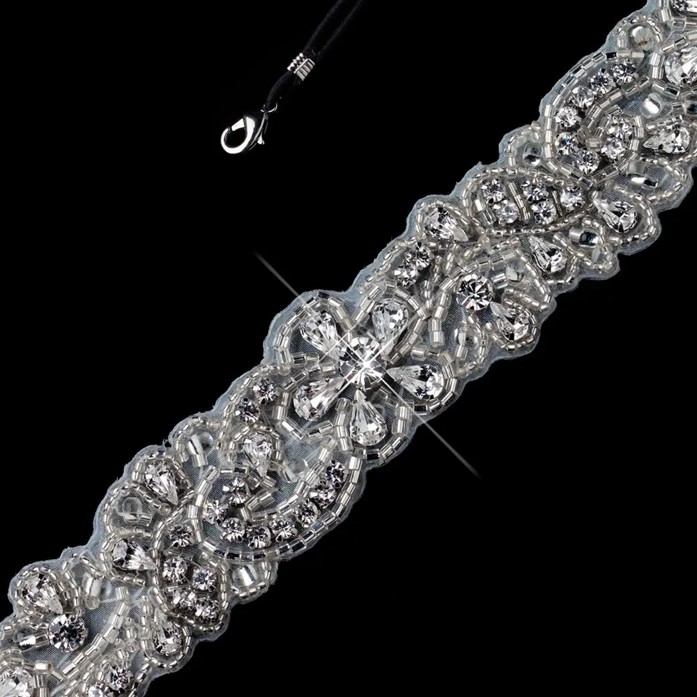 Beautiful Crystal hand beaded floral swirl bridal headband