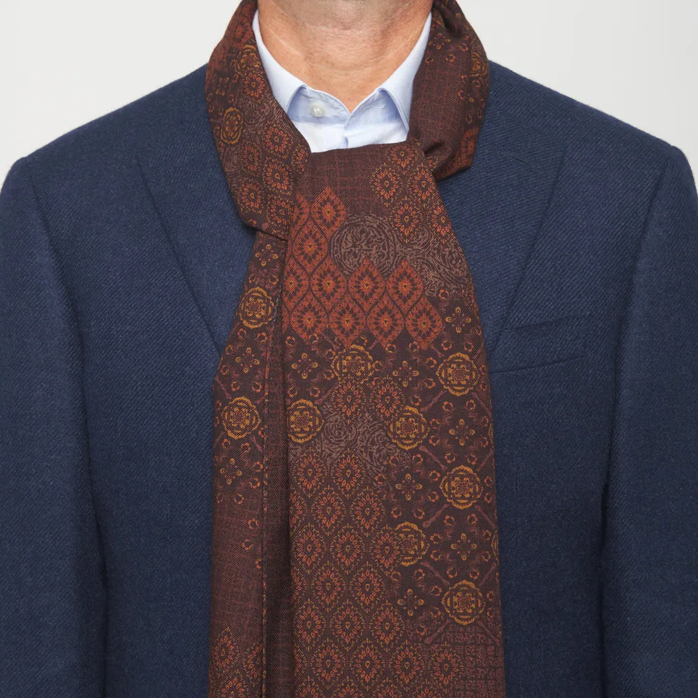 Brown Nebrodi Double Face Wool Scarf