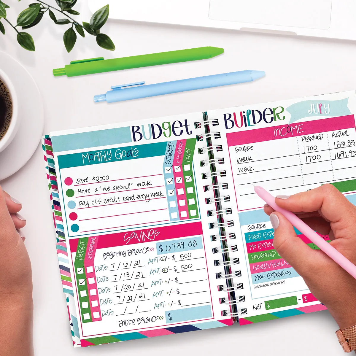 Budgeting Bundle | Budget Binder™ Financial Workbook   Mini Peek at the Week® Planner Pad   Sticker Set