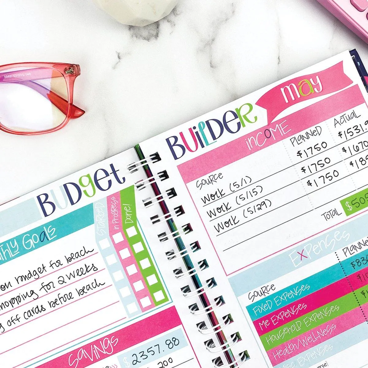 Budgeting Bundle | Budget Binder™ Financial Workbook   Mini Peek at the Week® Planner Pad   Sticker Set