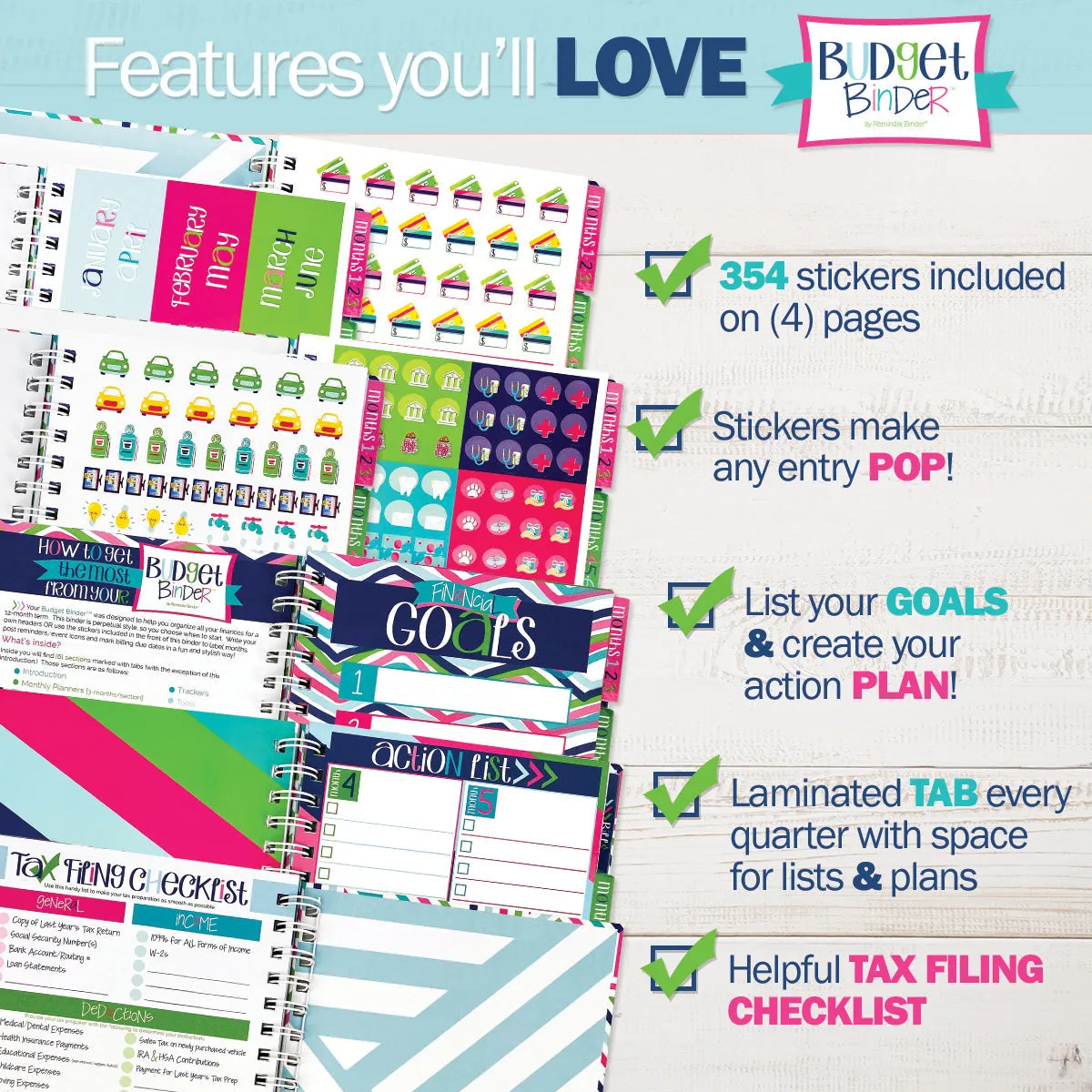 Budgeting Bundle | Budget Binder™ Financial Workbook   Mini Peek at the Week® Planner Pad   Sticker Set