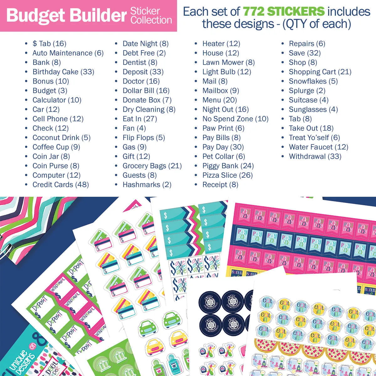 Budgeting Bundle | Budget Binder™ Financial Workbook   Mini Peek at the Week® Planner Pad   Sticker Set