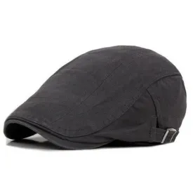 Classy Men Grey Cotton Flat Cap