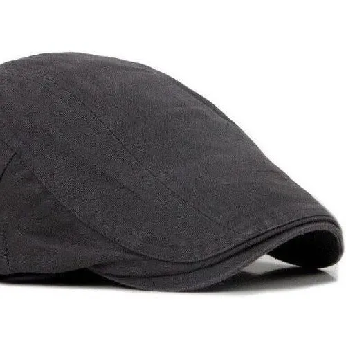 Classy Men Grey Cotton Flat Cap