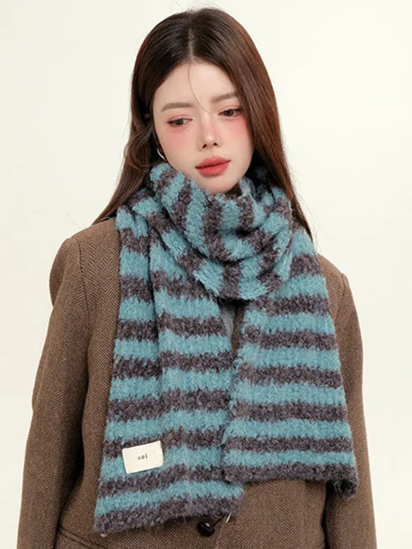 Contrast Color Keep Warm Striped Shawl&Scarf