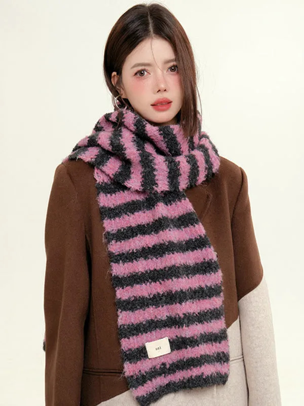 Contrast Color Keep Warm Striped Shawl&Scarf