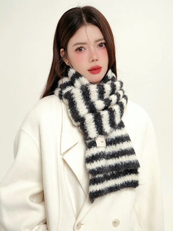 Contrast Color Keep Warm Striped Shawl&Scarf