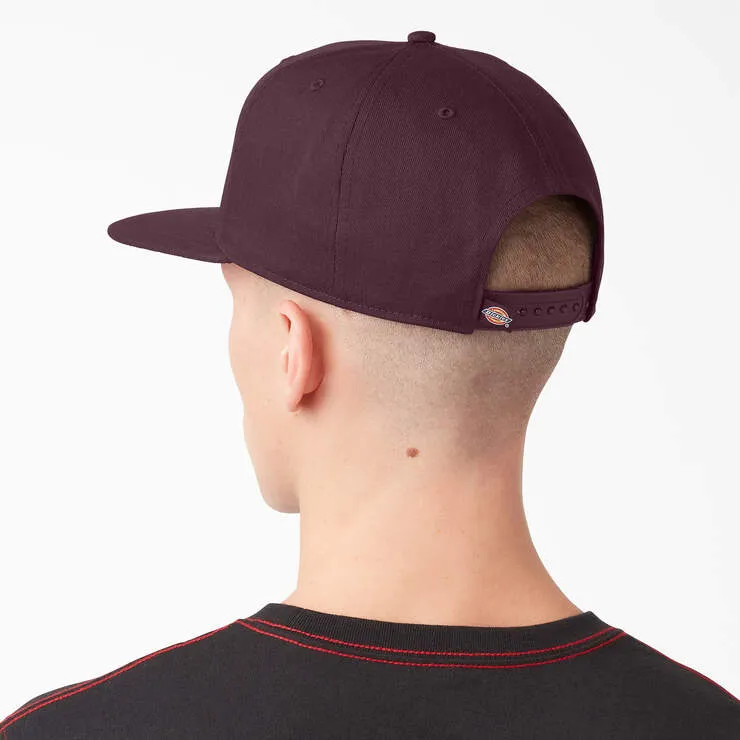 DICKIES Twill Flat Bill Cap - Burgundy