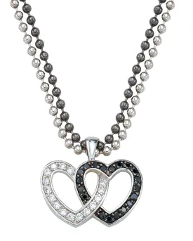 Double Heart Pendant Necklace