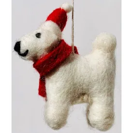 Felt Festive Dog Ornament