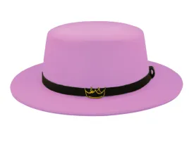 Flat Felt Fedora ( Light Pink )