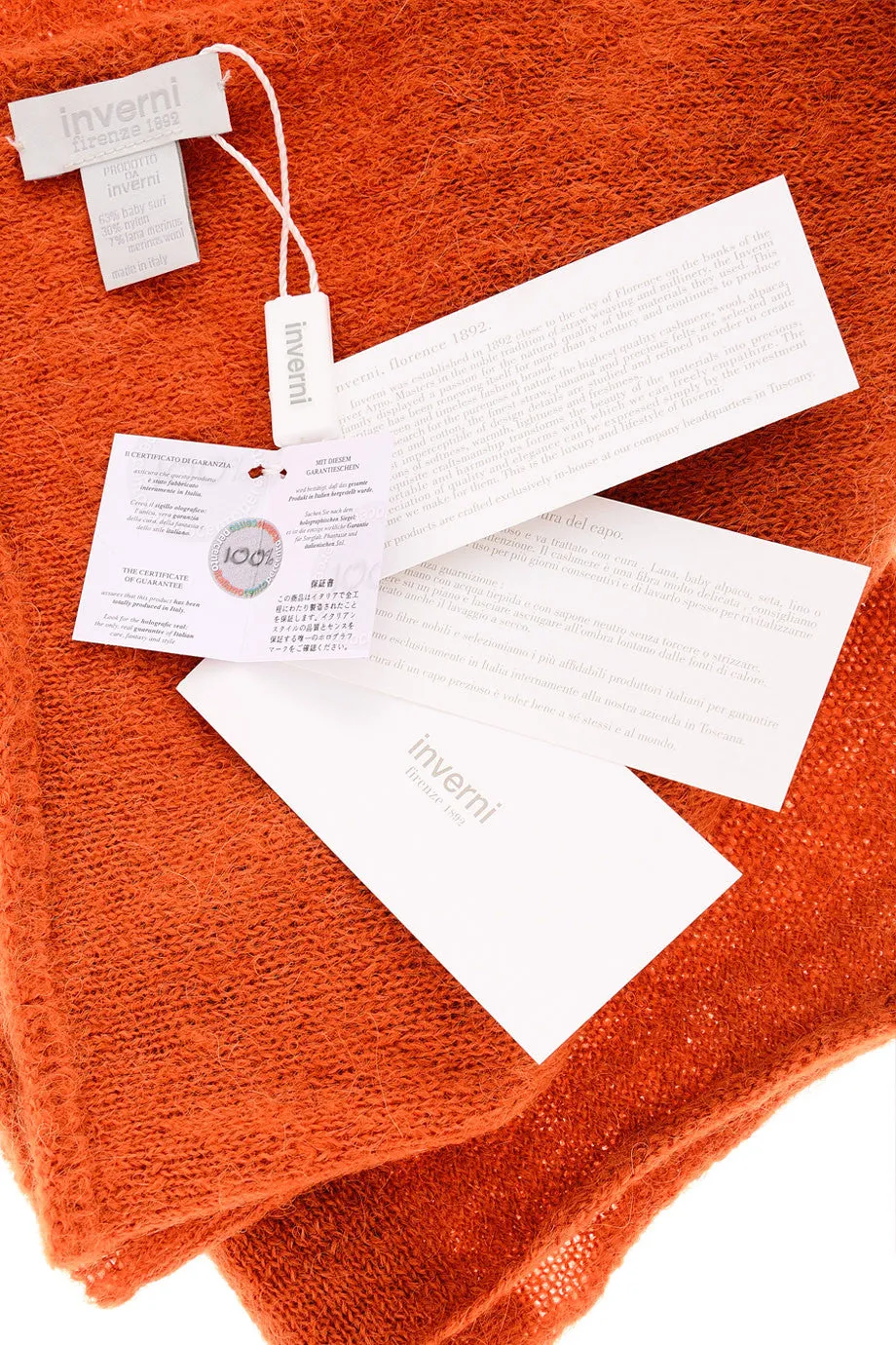 INVERNI EVEREST Orange Wool Woman Scarf