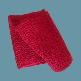 Knits by AK Eyelet Red Scarf