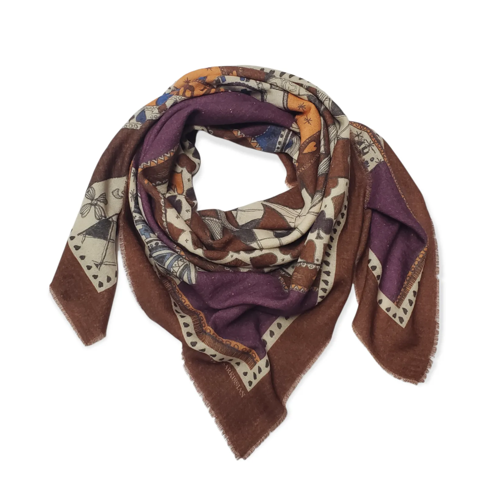 Let's Play Brown Wool Scarf