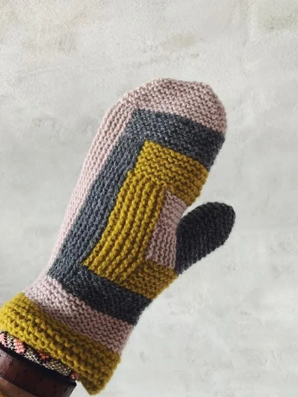 Log cabin mittens by Önling, knitting pattern