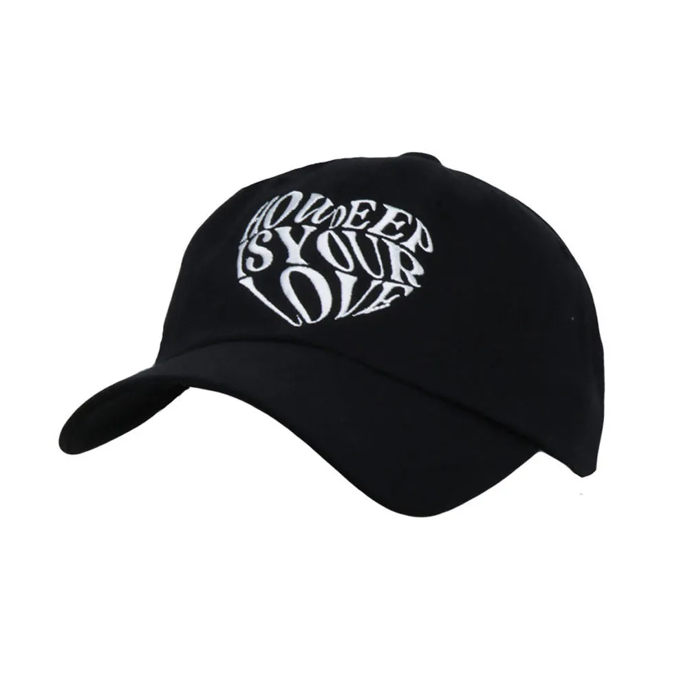 Love Lettering Embroidery Baseball Cap Cotton Dad Hats Adjustable DC11533