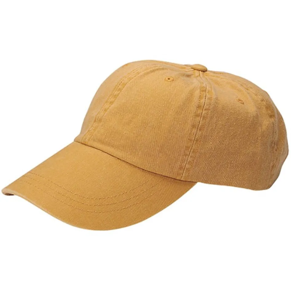 Low Profile Unstructured Pigment Dyed Cotton Twill Adjustable Strapback Baseball Cap