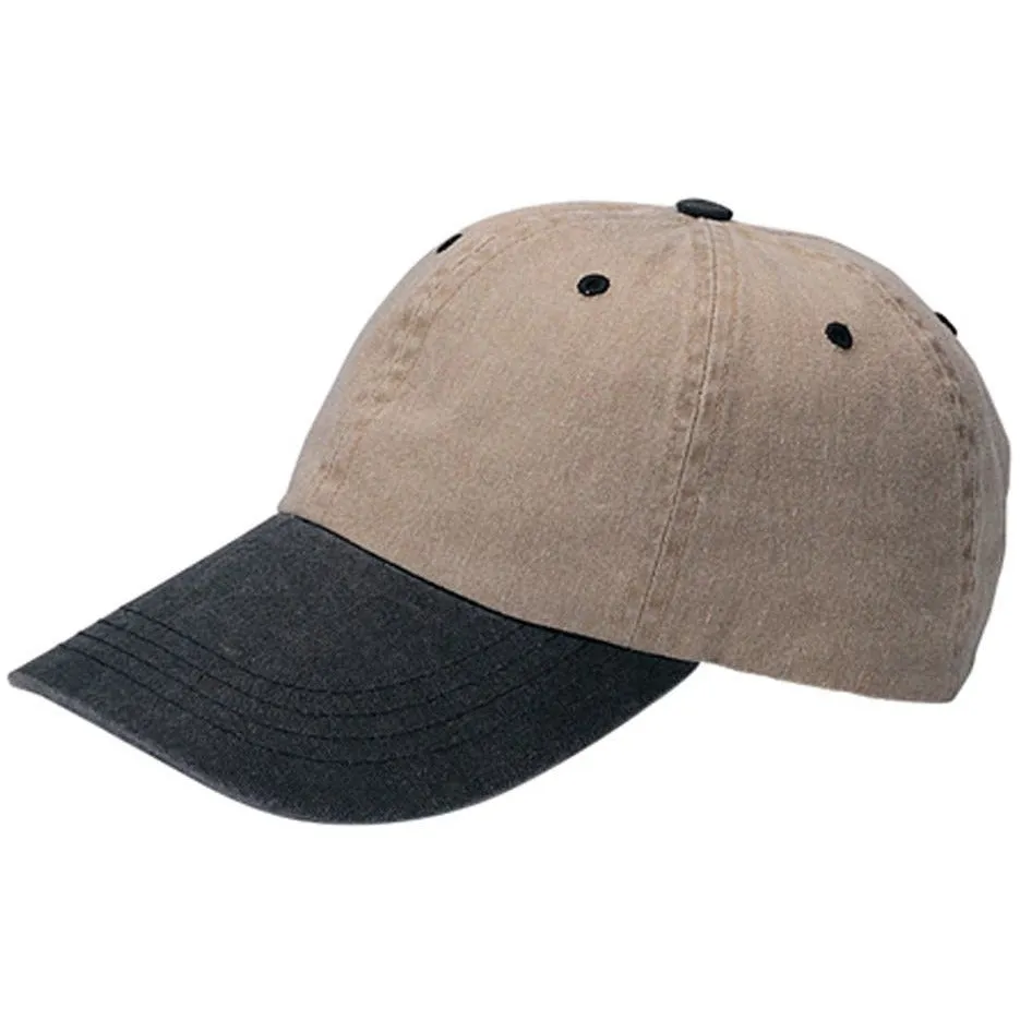 Low Profile Unstructured Pigment Dyed Cotton Twill Adjustable Strapback Baseball Cap