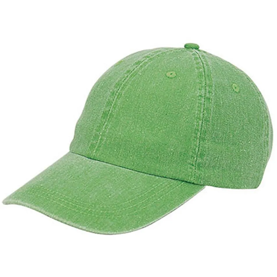 Low Profile Unstructured Pigment Dyed Cotton Twill Adjustable Strapback Baseball Cap