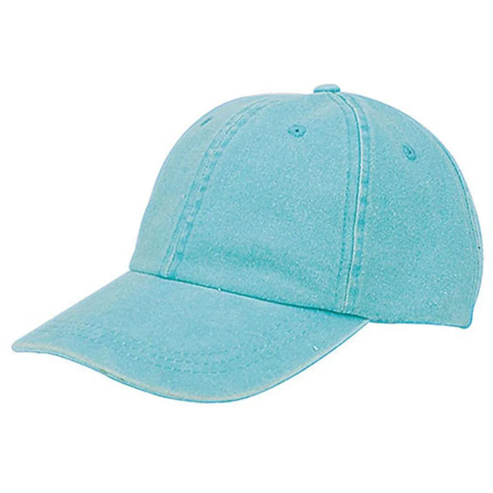 Low Profile Unstructured Pigment Dyed Cotton Twill Adjustable Strapback Baseball Cap