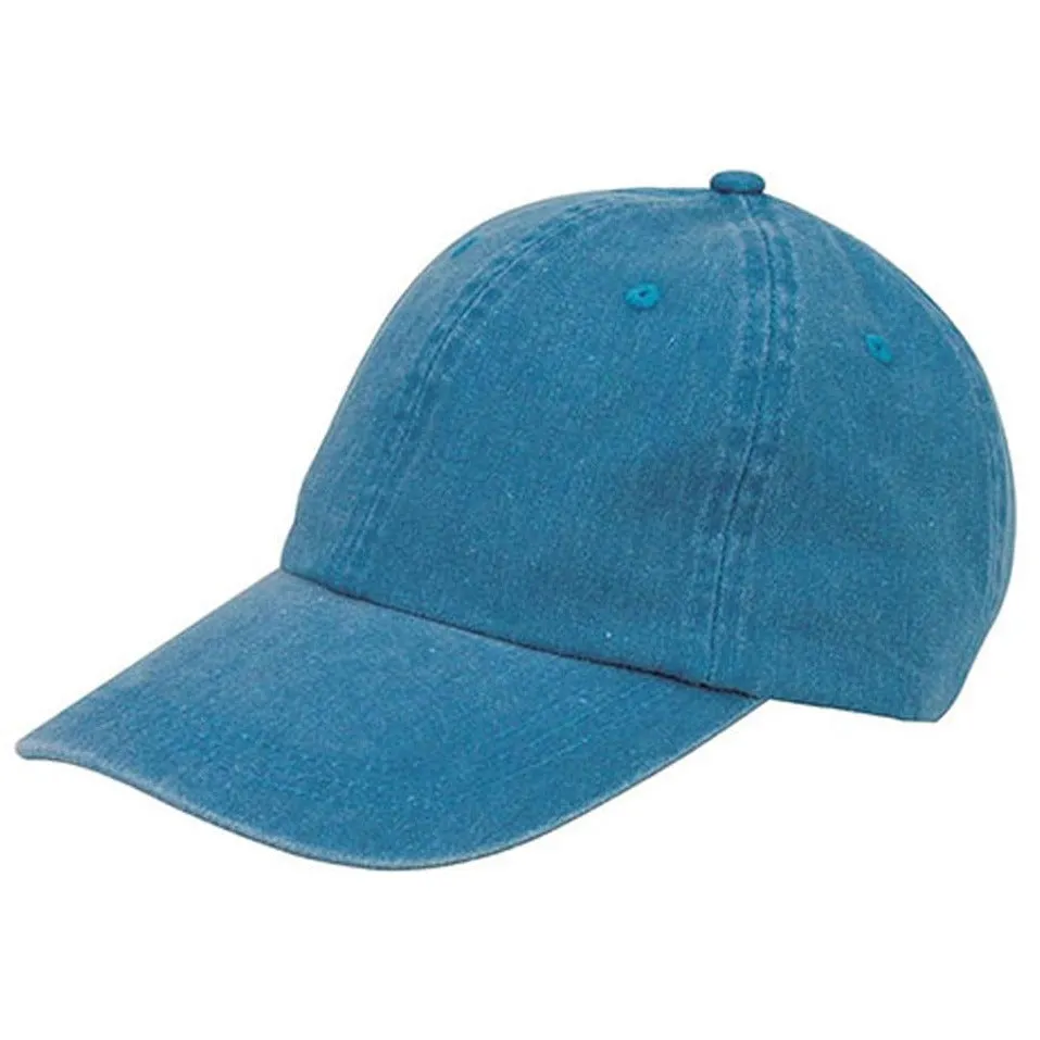 Low Profile Unstructured Pigment Dyed Cotton Twill Adjustable Strapback Baseball Cap