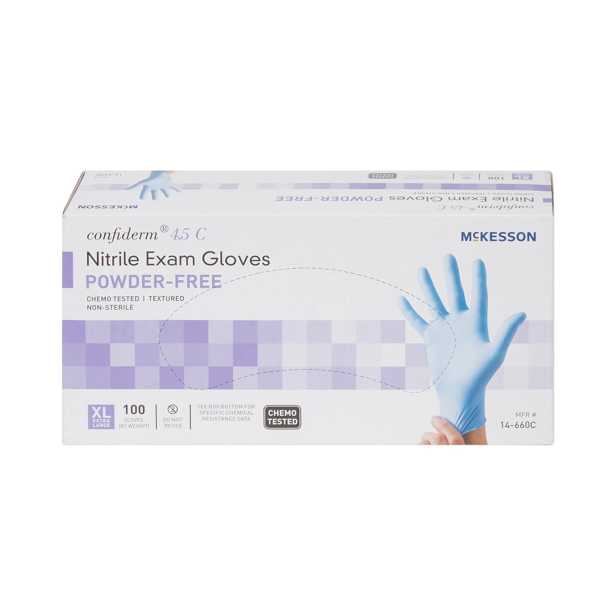 McKesson Confiderm® 4.5C Nitrile Exam Glove, Extra Large, Blue