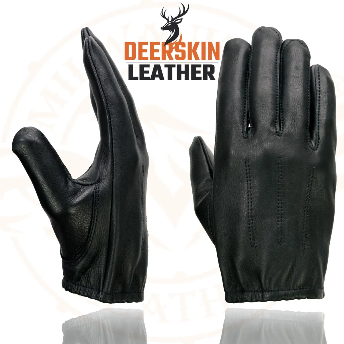 Milwaukee Leather SH887 Men's Black Unlined Deerskin Lightweight