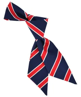 Navy and Tango Red Striped Women's Tie