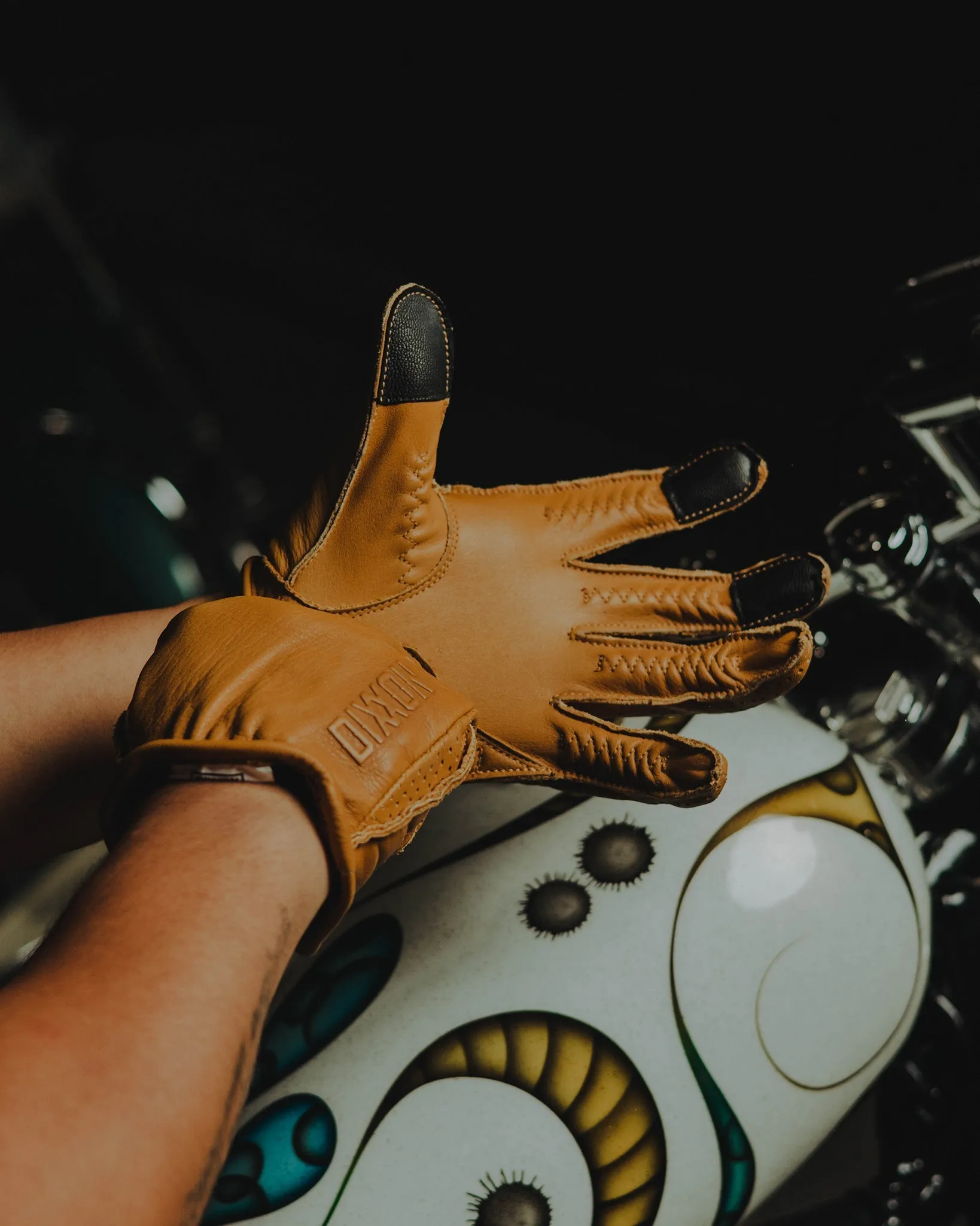 Roper Leather Moto Gloves - Deerskin