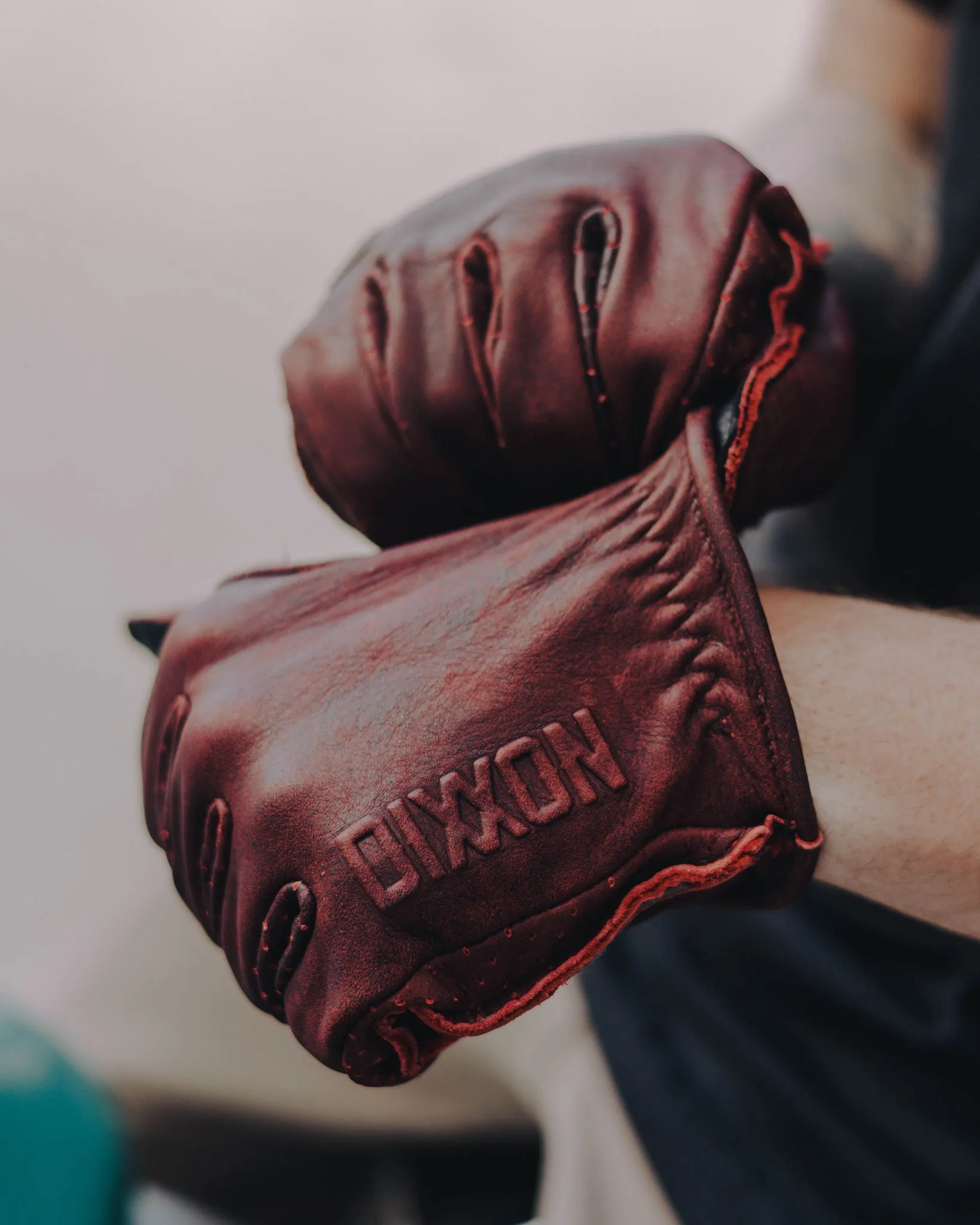 Roper Leather Moto Gloves - Oxblood