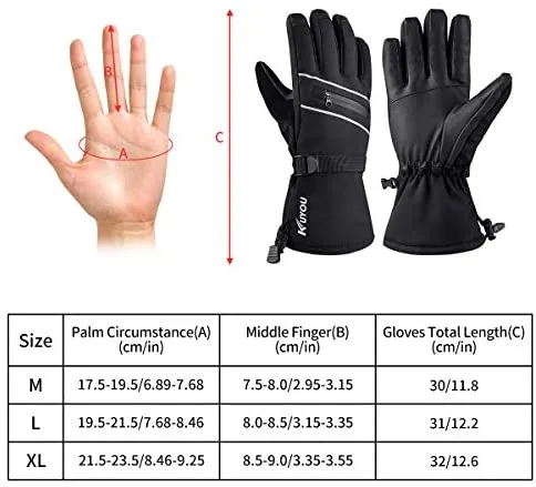 Ski Gloves Waterproof Winter Warm Gloves