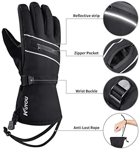 Ski Gloves Waterproof Winter Warm Gloves