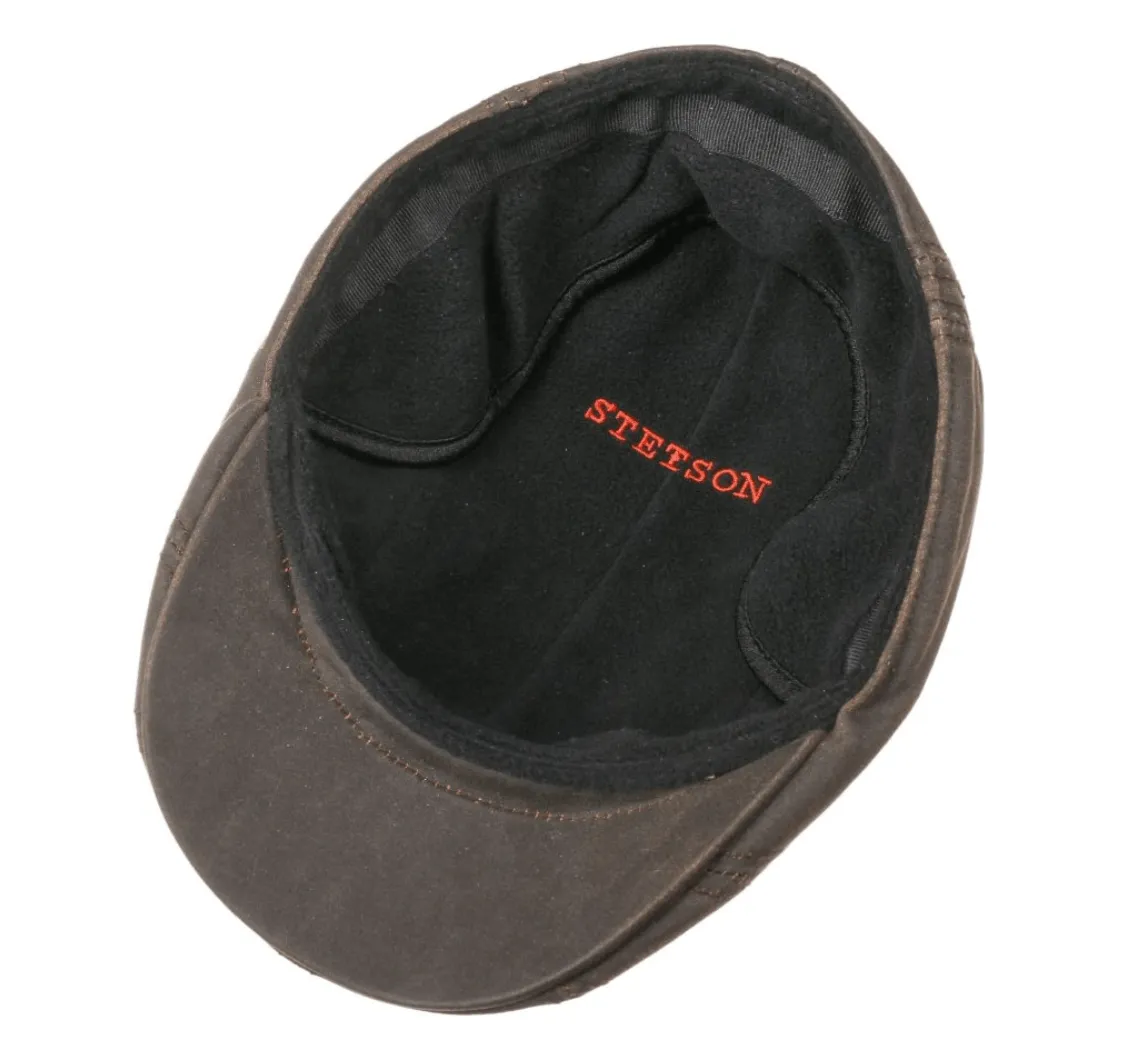 Stetson Old Cotton Flat Cap With Ear Flaps