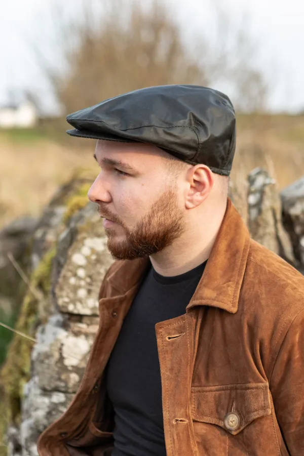 Waxed Cotton Flat Cap