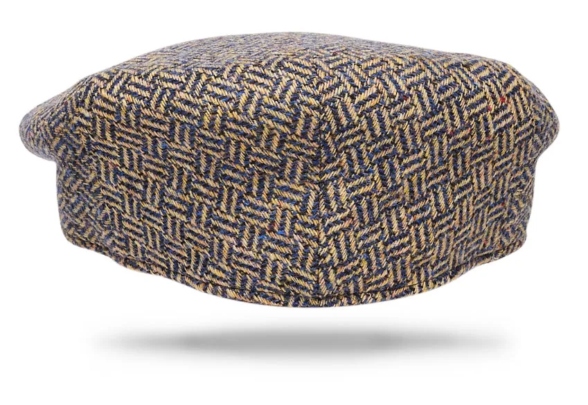 Wool Ivy Brown/Blue Herringbone cap