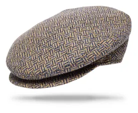 Wool Ivy Brown/Blue Herringbone cap