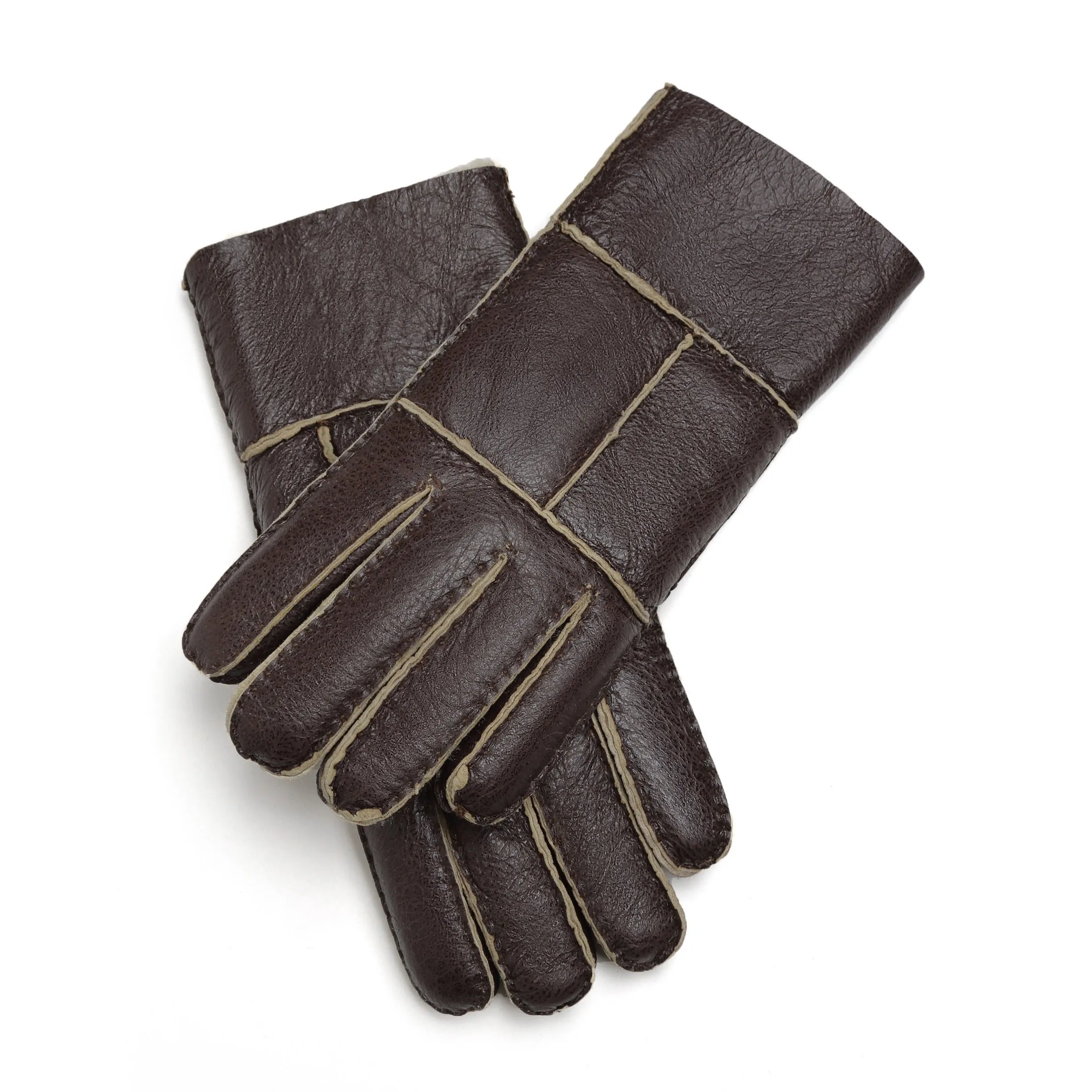 YISEVEN Men's Winter Sheepskin Shearling Leather Gloves